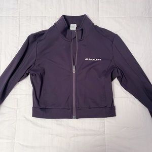 alphalete cropped zipped trace jacket